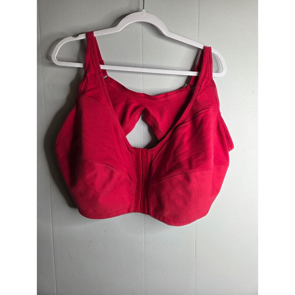 Comfort Choice Red Front Close Wireless Full Coverage Bra 52G Cutout Back